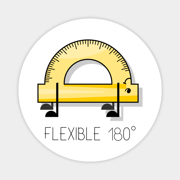 Flexible protractor cartoon drawing Magnet by SooperYela